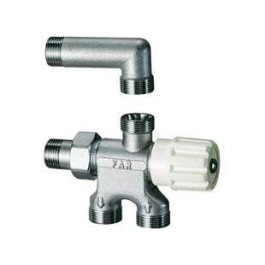 FAR 1/2" Хромированный регулирующий вентиль GDR для однотрубных систем с верхним угольником. Нижнего подключения