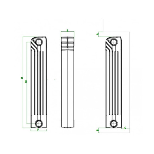 Биметалический радиатор Fondital ALUSTAL 500 6 секций