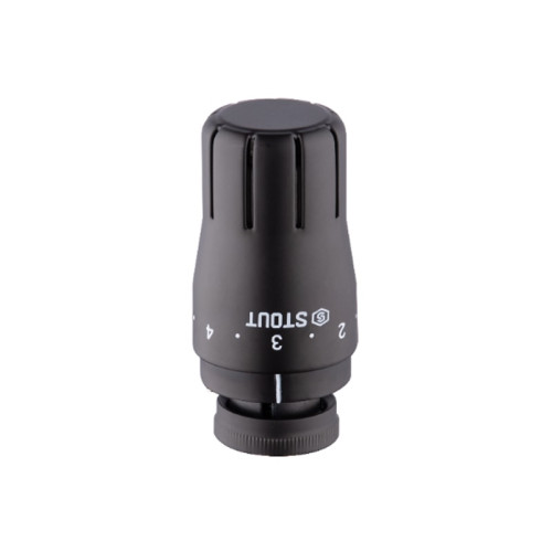 Головка термостатическая жидкостная Stout Design черная, диапазон регулировки (+ 6 до + 28 °С)