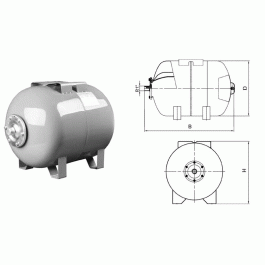 Гидроаккумулятор Waterstry CW-H 100 литров горизонтальный