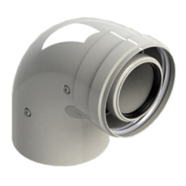 Угол 90° Groppalli конденсационный 80/125 мм раструб-хомут