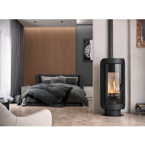 Печь-камин Defro Home Oval 9 кВт чёрная сталь Печь-камин Defro Home Oval 9 кВт чёрная сталь