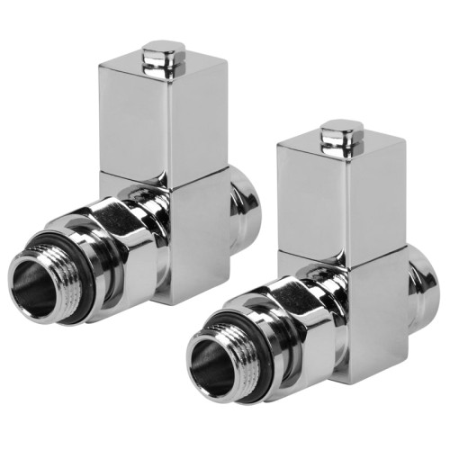 Набор дизайн-вентилей Royal Thermo CUBE прямой (Хром) 1/2" Набор дизайн-вентилей Royal Thermo CUBE прямой (Хром) 1/2"