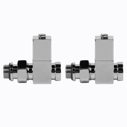 Набор дизайн-вентилей Royal Thermo CUBE прямой (Хром) 1/2" Набор дизайн-вентилей Royal Thermo CUBE прямой (Хром) 1/2"