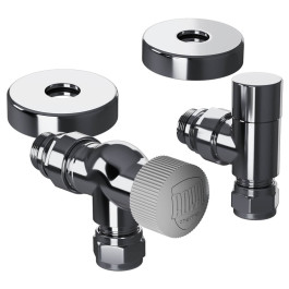 Набор термостатический осевой Royal Thermo Design Pro 15мм М30х1,5 (Хром) под трубки