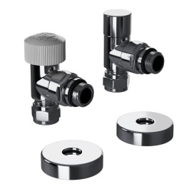 Набор термостатический угловой Royal Thermo Design Pro 15мм М30х1,5 (Хром) под трубки