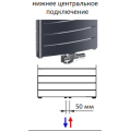 Вертикальный радиатор Rifar Convex Ventil - 18 секций, цвет Антрацит, нижнее центральное подключение — фото 5
