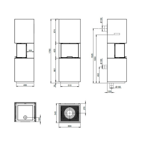 Печь-камин Nordpeis Capri низкая с топкой Q-24UL IR Печь-камин Nordpeis Capri низкая с топкой Q-24UL IR
