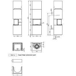 Печь-камин Nordpeis Capri высокая с топкой Q-24UL IR