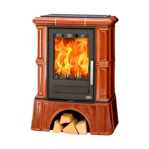 Печь-камин ABX Bavaria LI кафельный цоколь каштан