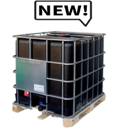 Еврокуб черного цвета 1000 л, новый (поддон дерево)