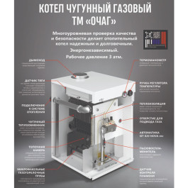 Напольный газовый котел Очаг КЧГ-20 "E" с газовым клапаном SIT