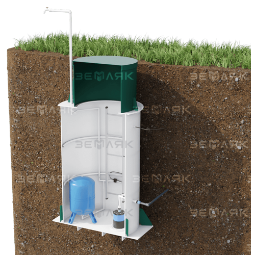 Пластиковый кессон ЗЕМЛЯК Long 1500х2600 (муфта 159 мм)