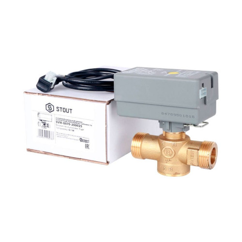 Клапан 2х-ходовой с сервоприводом 230В Stout SVM-0070-200025 НР 1" Клапан 2х-ходовой с сервоприводом 230В Stout SVM-0070-200025 НР 1"