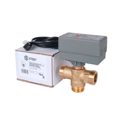 Клапан 3х-ходовой с сервоприводом 230В Stout SVM-0070-300025 НР 1" Клапан 3х-ходовой с сервоприводом 230В Stout SVM-0070-300025 НР 1"