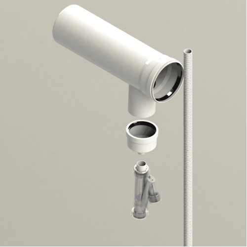 Коллектор дымовых газов+ сифон, Groppalli 125 для конденсационных котлов (менее 160 кВт) Коллектор дымовых газов+ сифон, Groppalli 125 для конденсационных котлов (менее 160 кВт)