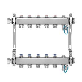 Коллекторная группа МИВС Premium HSV с запорно-регулирующими клапанами, на 10 выходов 3/4"