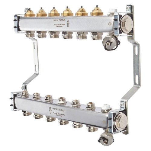 Коллектор нержавеющий Royal Thermo универсальный 3 выхода 1"-3/4"