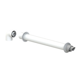 Комплект дымохода с отводом 87° Cox Geelen D=60/100мм, L=955мм, EcoNEXT/Galvanised PP