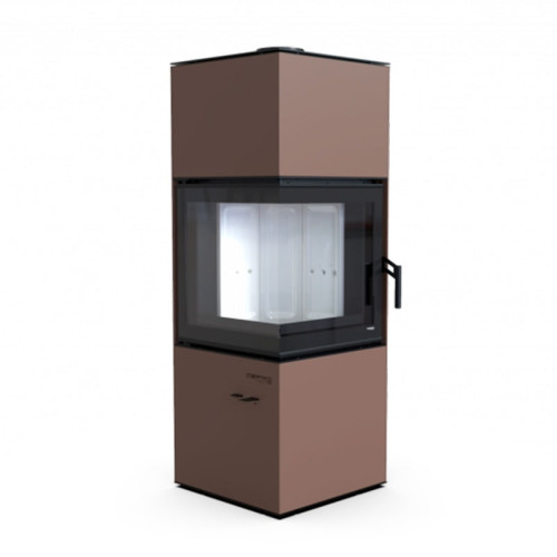 Печь-камин Defro Home Quadroom 9.6 кВт коричневая сталь