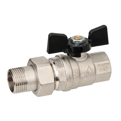 Кран шаровый американка Bugatti Oregon 322 1/2" НР/ВР ручка-бабочка Кран шаровый американка Bugatti Oregon 322 1/2" НР/ВР ручка-бабочка