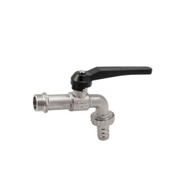 Кран шаровой ELSEN угловой 1/2" НР ручка-рычаг со штуцером