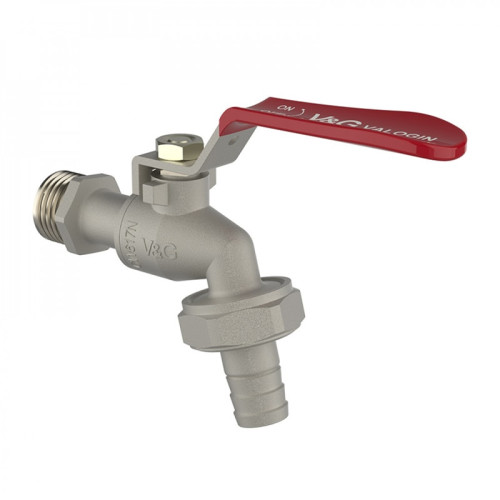 Кран шаровой поливочный водоразборный V&G Valogin 1/2" с НР резьбой, ручка-рычаг