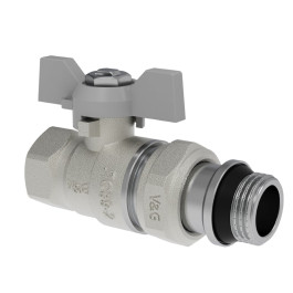 Кран шаровой V&G Valogin 3/4" с полусгоном и уплотнительным кольцом ВР/НР резьба, ручка бабочка