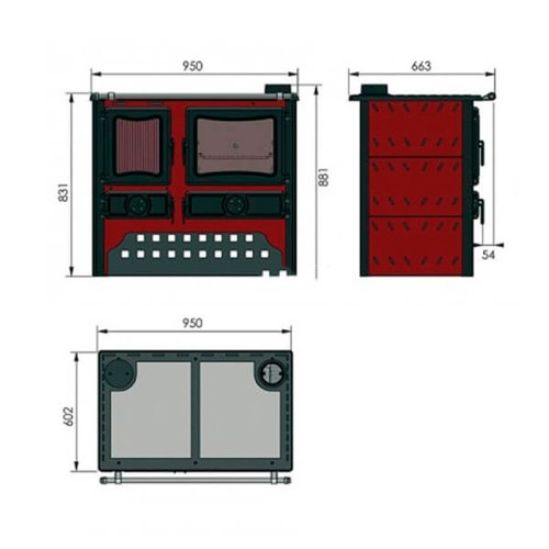 Отопительно-варочная печь Guca Guliver cream правая