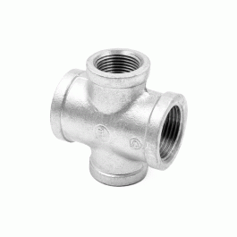 Крестовина прямая чугунная оцинкованная Fittex Plus 15х1/2"