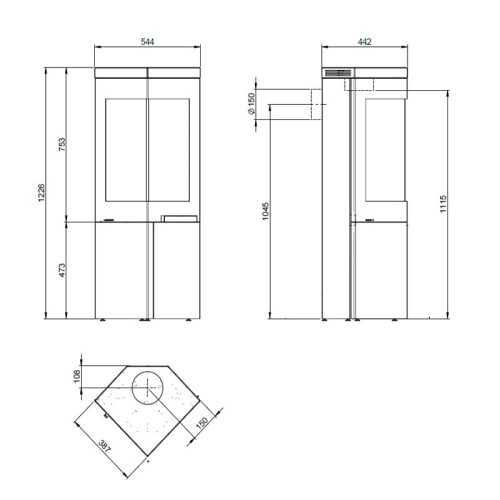 Печь-камин Nordpeis Quadro 2 6 кВт Печь-камин Nordpeis Quadro 2 6 кВт