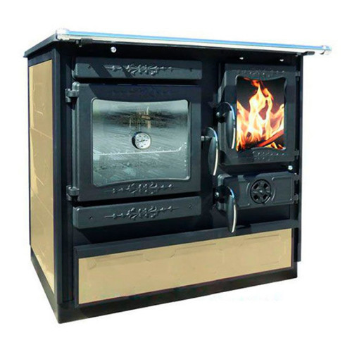 Отопительно-варочная печь Guca Guliver Thermo cream левая с теплообменником