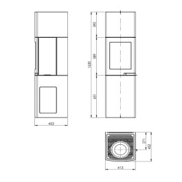 Печь-камин Nordpeis Lisboa топка S-18U 4кВт