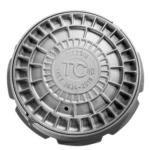 Люк чугун ДПК теплосеть (ТС) Т тяжелый Т(С250)-1-60 ГОСТ 3634-2019