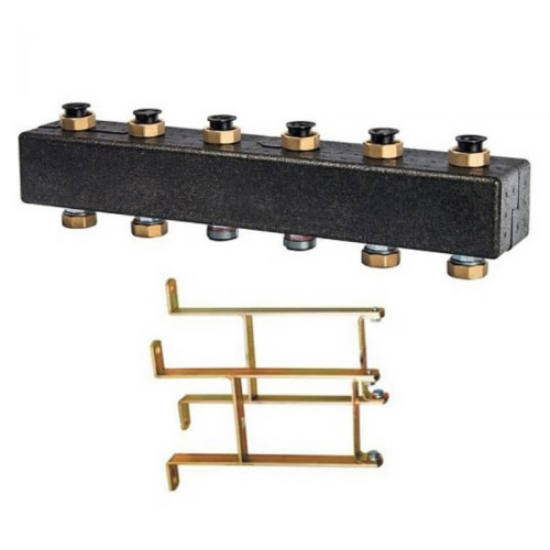 Коллектор Mebies M66301.41RU на 4-7 контуров (в комплекте с кронштейном)