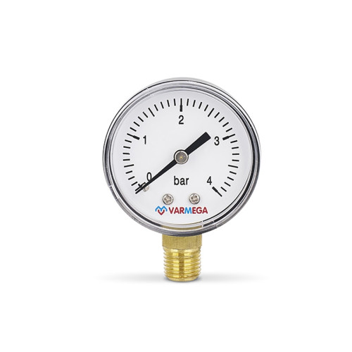 Манометр радиальный Varmega, 1/4" 50мм, 6 Бар