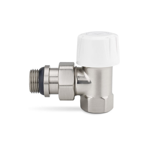 Термостатический клапан радиаторный угловой Varmega 1/2" резьба ВР/НР, цвет матовый никель Термостатический клапан радиаторный угловой Varmega 1/2" резьба ВР/НР, цвет матовый никель