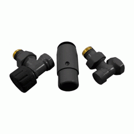 Комплект радиаторный угловой Delta Mini 1/2" с термоголовкой М30x1.5 черный
