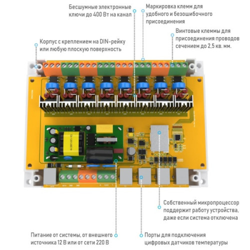 Блок управления контурами Ectocontrol RS-485 Modbus ES-CMMX-04 Блок управления контурами Ectocontrol RS-485 Modbus ES-CMMX-04