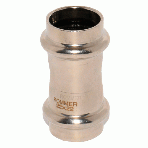 Муфта равнопроходная Rommer из нержавеющей стали 22 мм