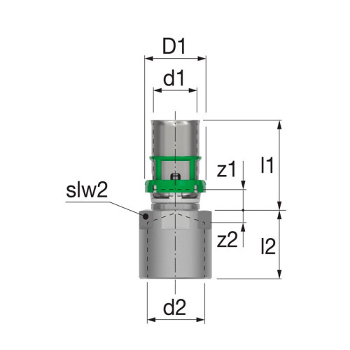 Пресс муфта ВР резьба COMAP 26х1" мм