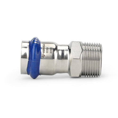 Муфта раструбная Varmega Inox Press с НР резьбой 18х1/2" мм