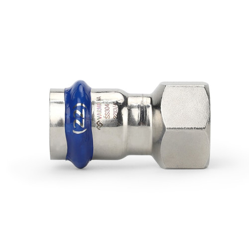 Муфта раструбная Varmega Inox Press с ВР резьбой 15х1/2" мм