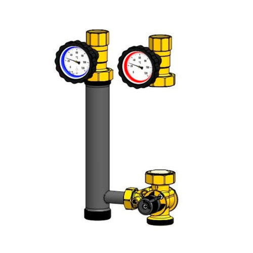 Насосная группа Smart Install с 3-х ходовым клапаном без насоса и теплоизоляции