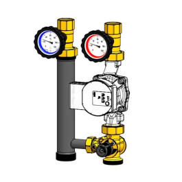 Насосная группа Smart Install с 3-х ходовым клапаном и насосом UPSO 25-65/180 без теплоизоляции
