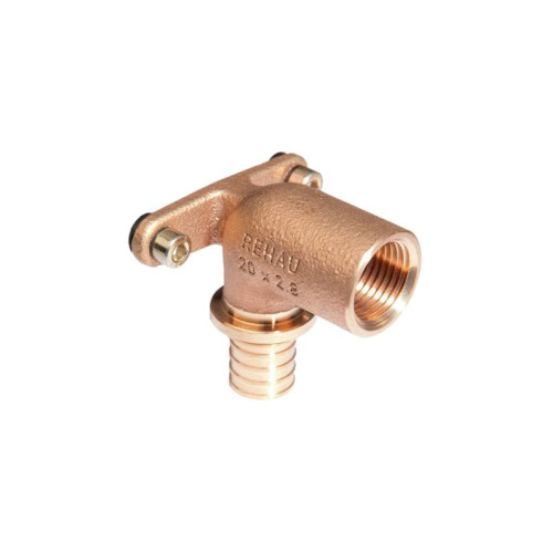 Угольник настенный с креплением REHAU Rautitan 20x1/2" ВР резьба DZR латунь (MX)