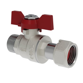 Кран шаровой V&G Valogin 3/4" с НГ гайкой ВР/НР резьба, ручка бабочка