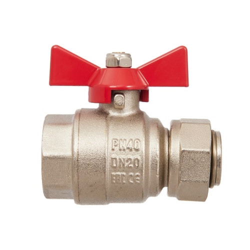 Кран шаровой с накидной гайкой Smart Install 1/2" ВР/ВР резьба ручка-бабочка