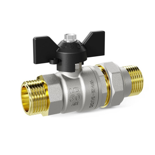 Кран шаровой LD с американкой резьба НР/НР 1/2" ручка-бабочка