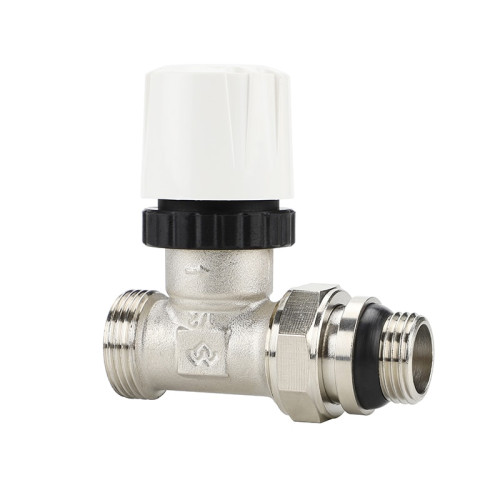 Термостатический клапан радиаторный прямой Varmega 1/2"х3/4" резьба НР/НР, с самоуплотняющимся полусгоном